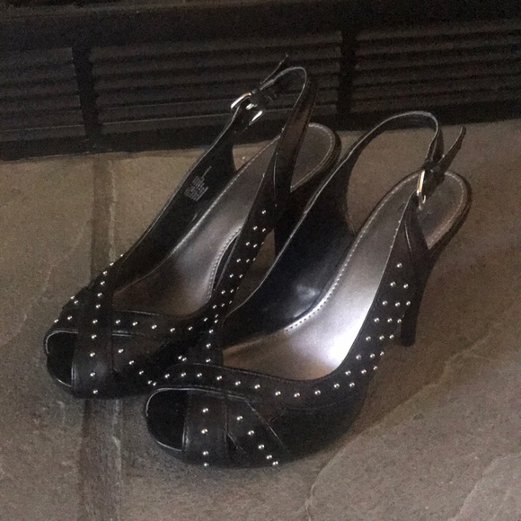 Elle Shoes - Studded Slingback Heels